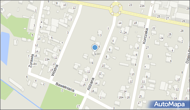 Piotrków Trybunalski, Różana, 7, mapa Piotrków Trybunalski
