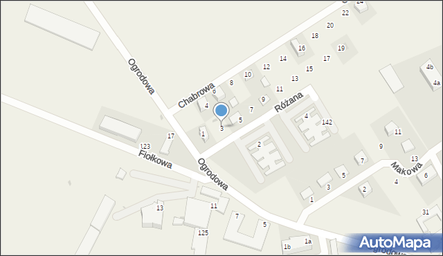 Piotrowice, Różana, 3, mapa Piotrowice