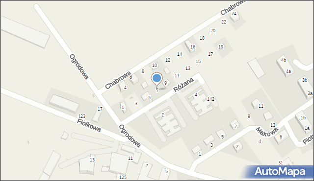 Piotrowice, Różana, 7, mapa Piotrowice