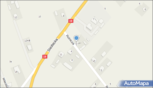 Platerów, Rolnicza, 1, mapa Platerów