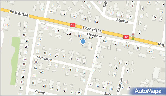 Pleszew, Różana, 107a, mapa Pleszew