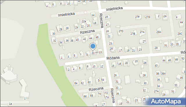 Płock, Różana, 11, mapa Płock