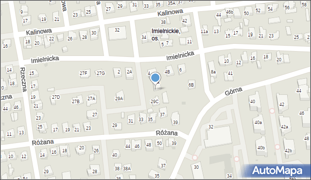 Płock, Różana, 29b, mapa Płock