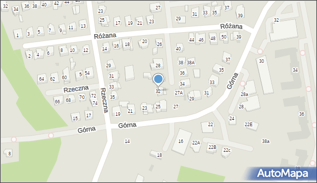 Płock, Różana, 32, mapa Płock