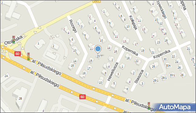 Płock, Rozego Fryderyka, 13, mapa Płock