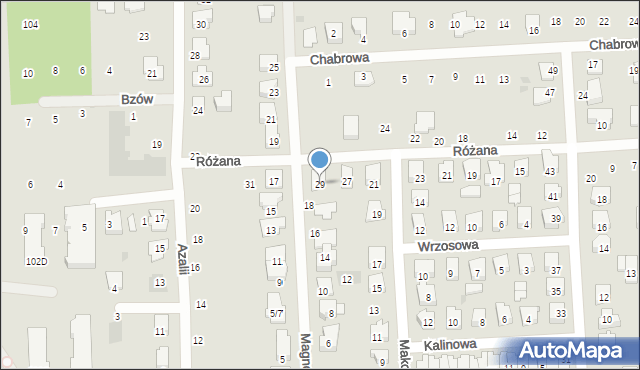 Płońsk, Różana, 29, mapa Płońsk