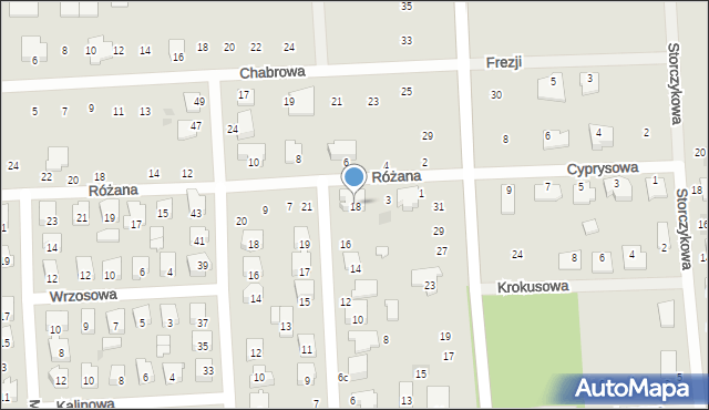 Płońsk, Różana, 5, mapa Płońsk
