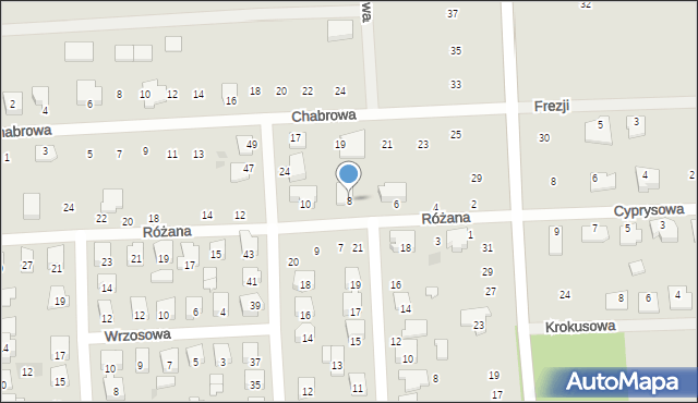Płońsk, Różana, 8, mapa Płońsk