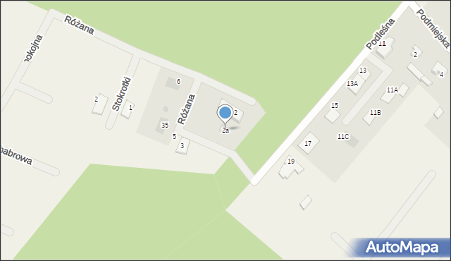 Podańsko, Różana, 2a, mapa Podańsko