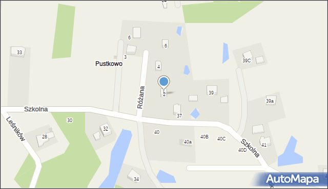 Pomlewo, Różana, 2, mapa Pomlewo