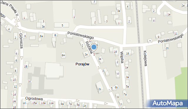 Porajów, Różana, 1, mapa Porajów