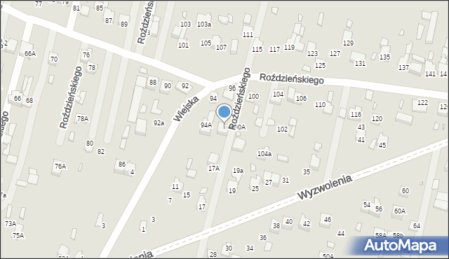 Poręba, Roździeńskiego Walentego, 96a, mapa Poręba