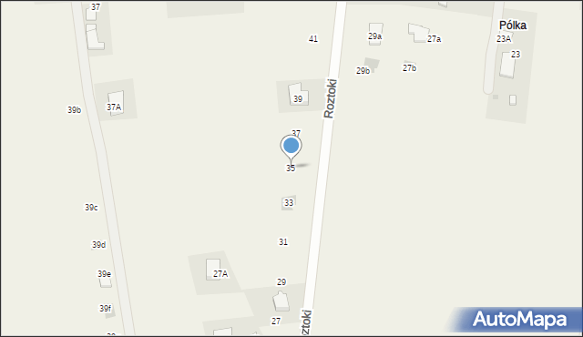Poręba Wielka, Roztoki, 35, mapa Poręba Wielka