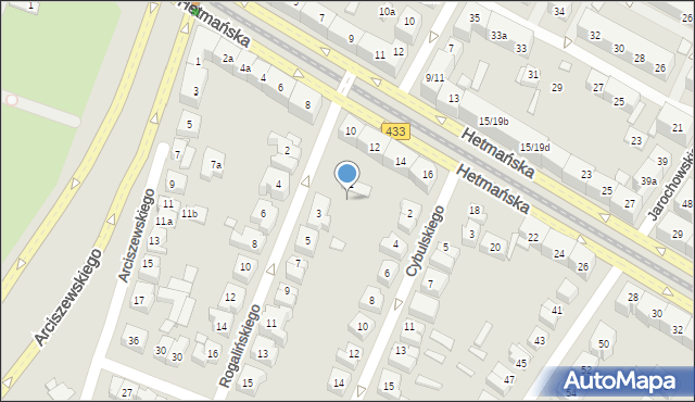 Poznań, Rogalińskiego Józefa, 1a, mapa Poznania