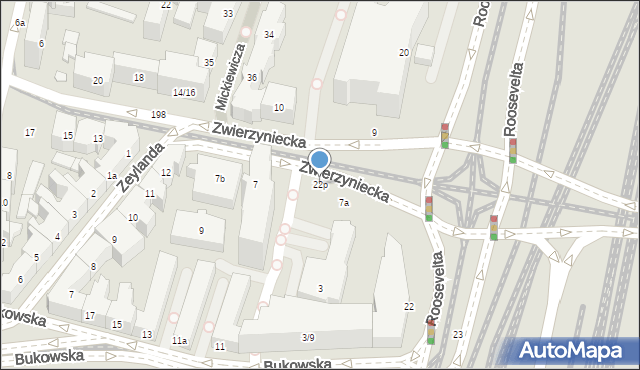 Poznań, Roosevelta Franklina Delano, 22p, mapa Poznania