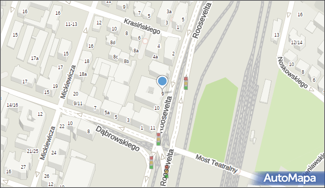 Poznań, Roosevelta Franklina Delano, 9, mapa Poznania