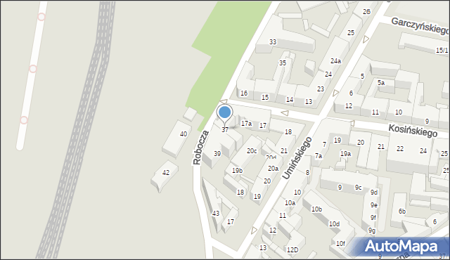 Poznań, Robocza, 37, mapa Poznania