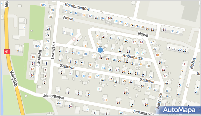 Prudnik, Robotnicza, 14, mapa Prudnik