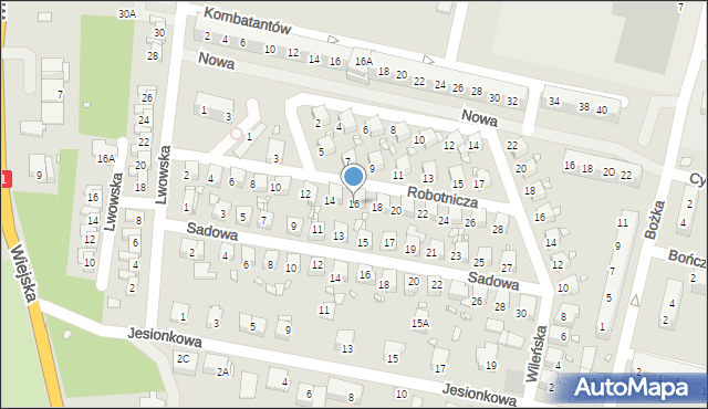 Prudnik, Robotnicza, 16, mapa Prudnik