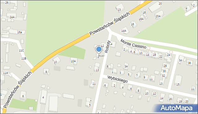 Prudnik, Roboty Filipa, 17, mapa Prudnik