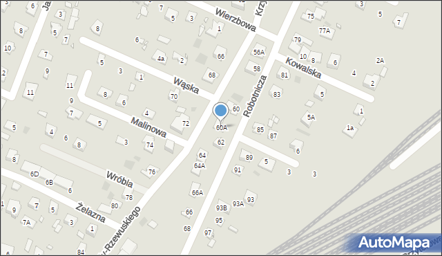 Pruszków, Robotnicza, 60A, mapa Pruszków