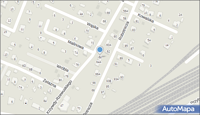 Pruszków, Robotnicza, 64, mapa Pruszków