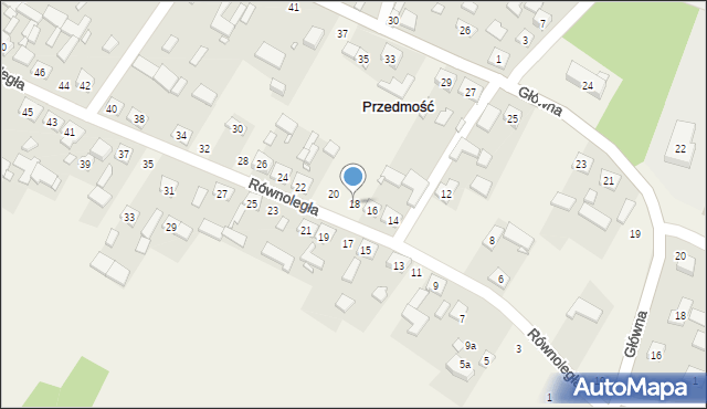 Przedmość, Równoległa, 18, mapa Przedmość