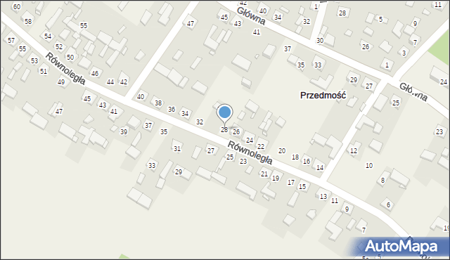 Przedmość, Równoległa, 28, mapa Przedmość