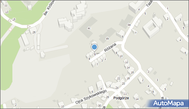 Przemyśl, Różana, 4, mapa Przemyśla