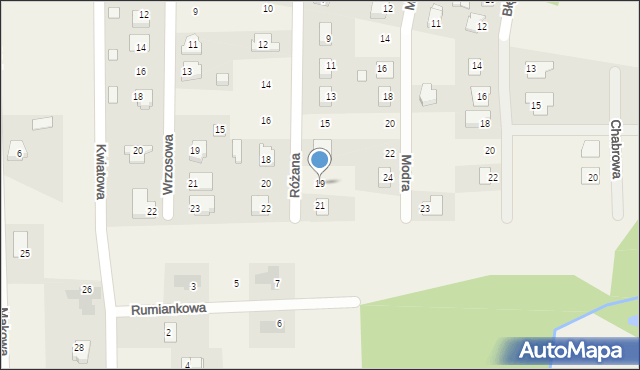 Przykona, Różana, 19, mapa Przykona