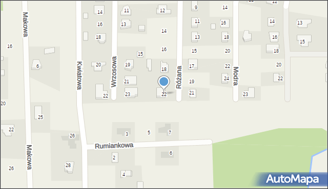 Przykona, Różana, 22, mapa Przykona