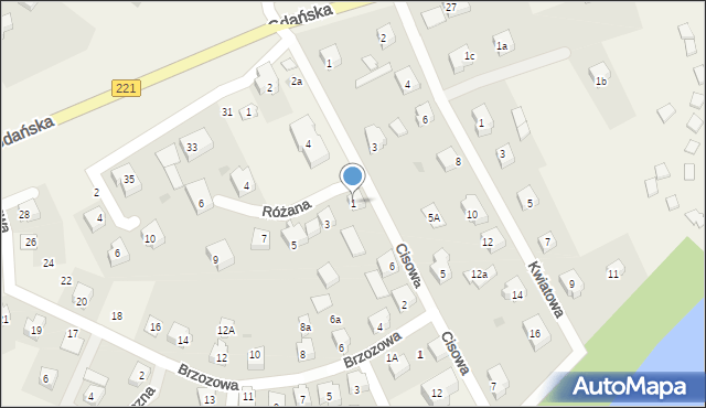 Przywidz, Różana, 1, mapa Przywidz