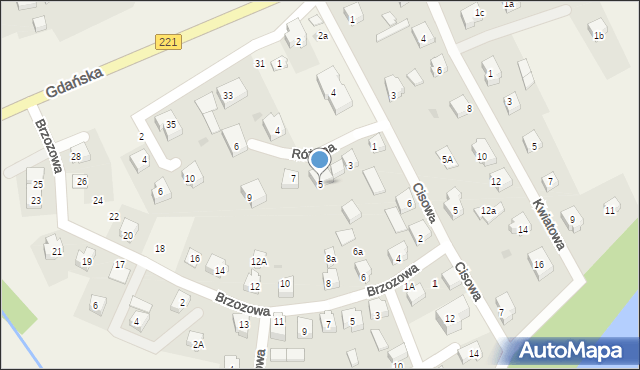 Przywidz, Różana, 5, mapa Przywidz