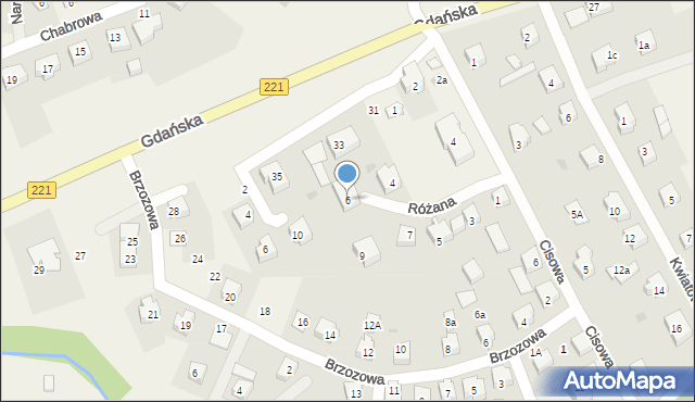 Przywidz, Różana, 6, mapa Przywidz