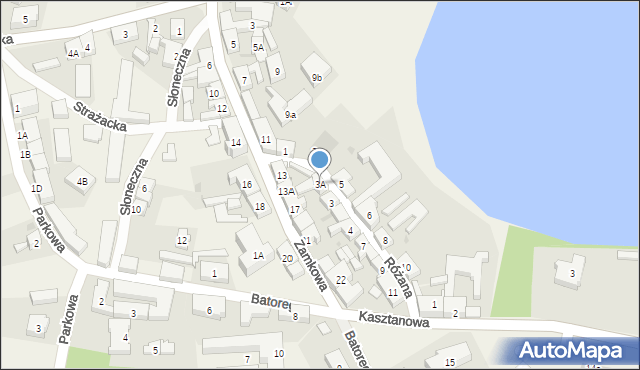 Pszczew, Różana, 3A, mapa Pszczew