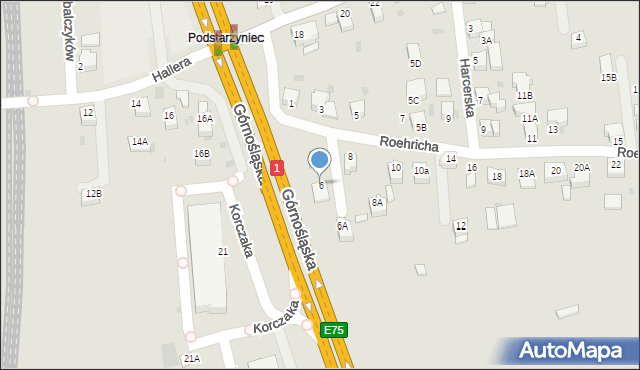 Pszczyna, Roehricha Jana, 6, mapa Pszczyny