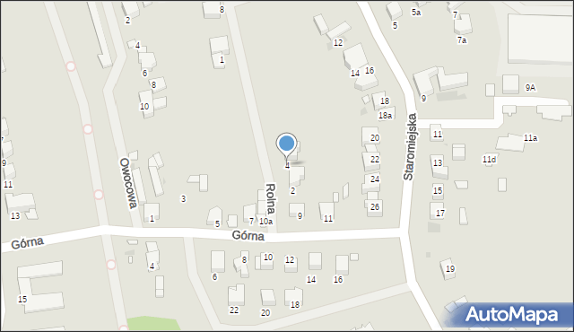 Pyrzyce, Rolna, 4, mapa Pyrzyce