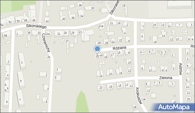 Pyskowice, Różana, 21, mapa Pyskowice