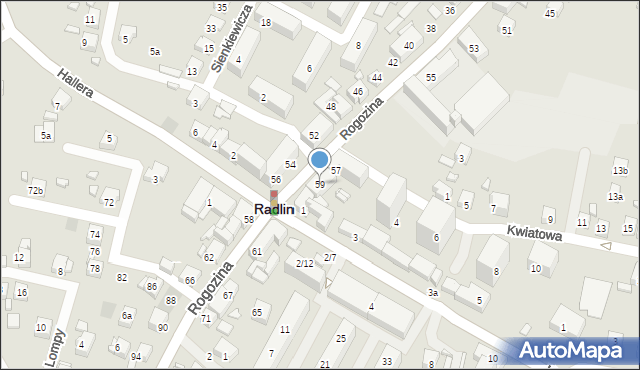 Radlin, Rogozina Piotra Iwanowicza, mjr., 59, mapa Radlin