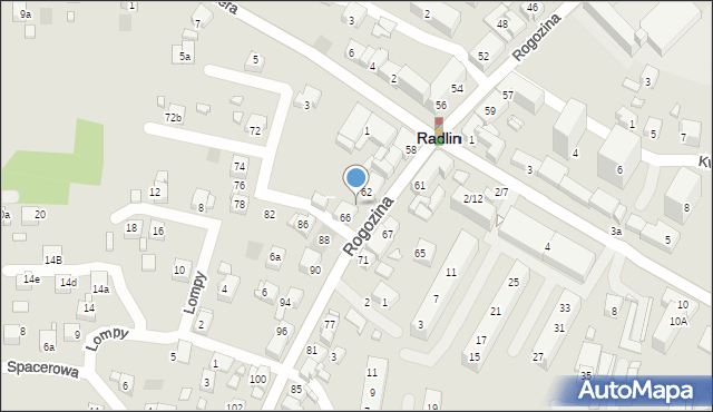 Radlin, Rogozina Piotra Iwanowicza, mjr., 64, mapa Radlin