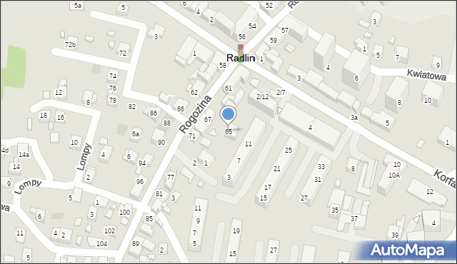 Radlin, Rogozina Piotra Iwanowicza, mjr., 65, mapa Radlin
