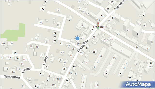 Radlin, Rogozina Piotra Iwanowicza, mjr., 66, mapa Radlin