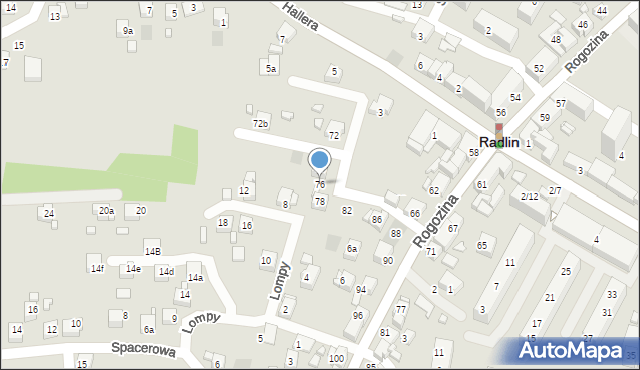 Radlin, Rogozina Piotra Iwanowicza, mjr., 76, mapa Radlin