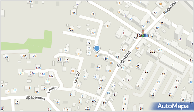 Radlin, Rogozina Piotra Iwanowicza, mjr., 82, mapa Radlin