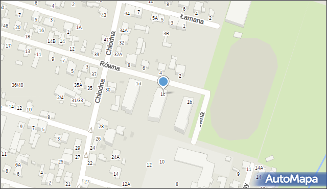 Radom, Równa, 1c, mapa Radomia