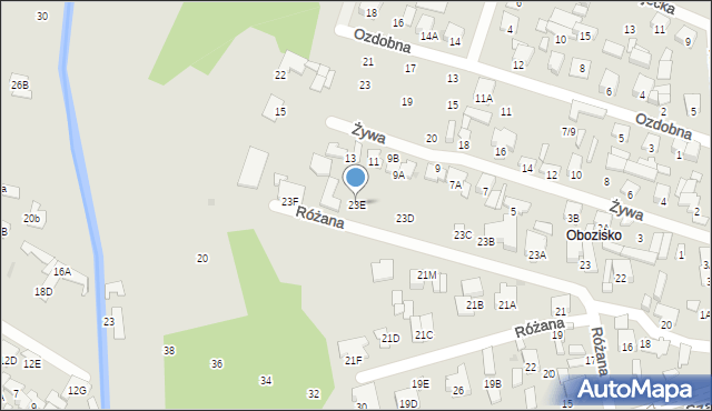 Radom, Różana, 23E, mapa Radomia