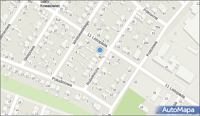 Radomsko, Robotnicza, 7b, mapa Radomsko