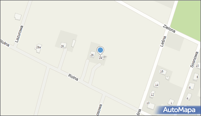 Radzanowo, Rolna, 24, mapa Radzanowo