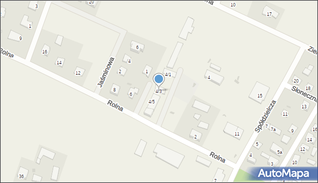 Radzanowo, Rolna, 4/3, mapa Radzanowo