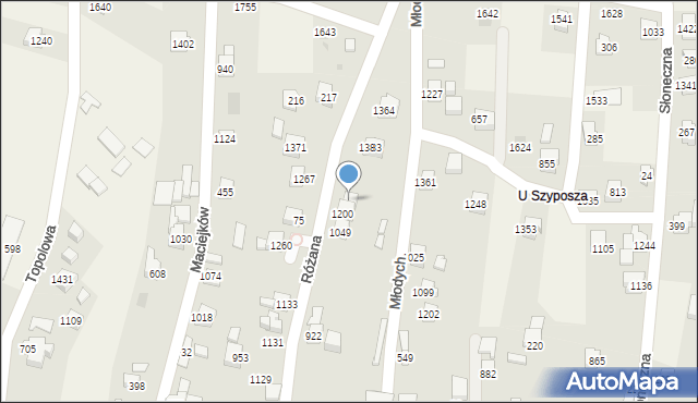 Radziechowy, Różana, 917, mapa Radziechowy